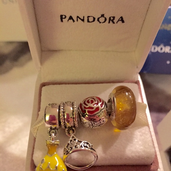 Disney Pandora Belle Charm Set of 4 NEW